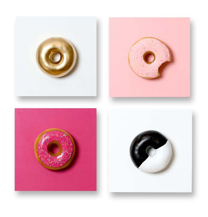 Donut Quad 3, SET OF 4, 10"x10" EACH
