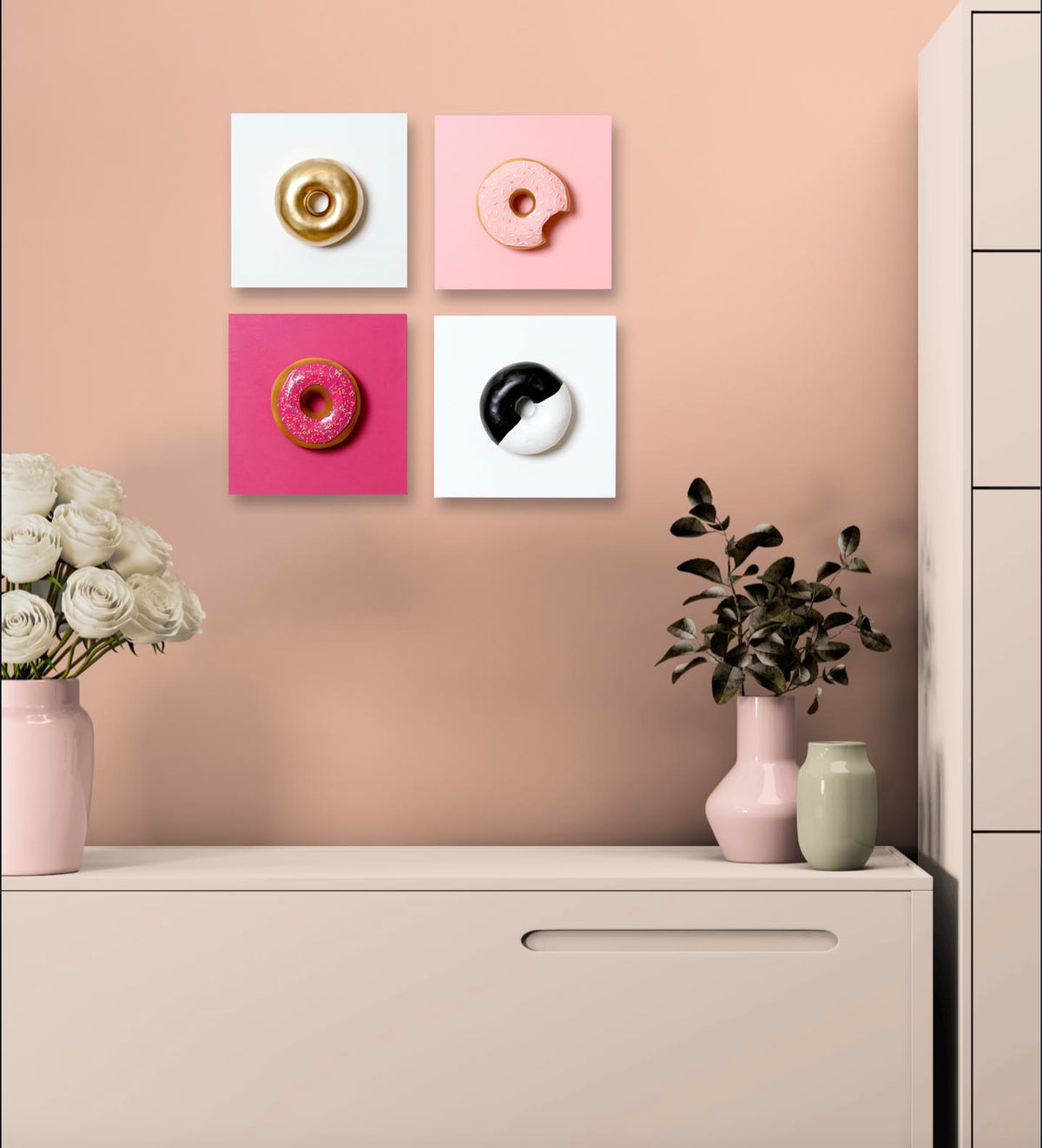 Donut Quad 3, SET OF 4, 10"x10" EACH