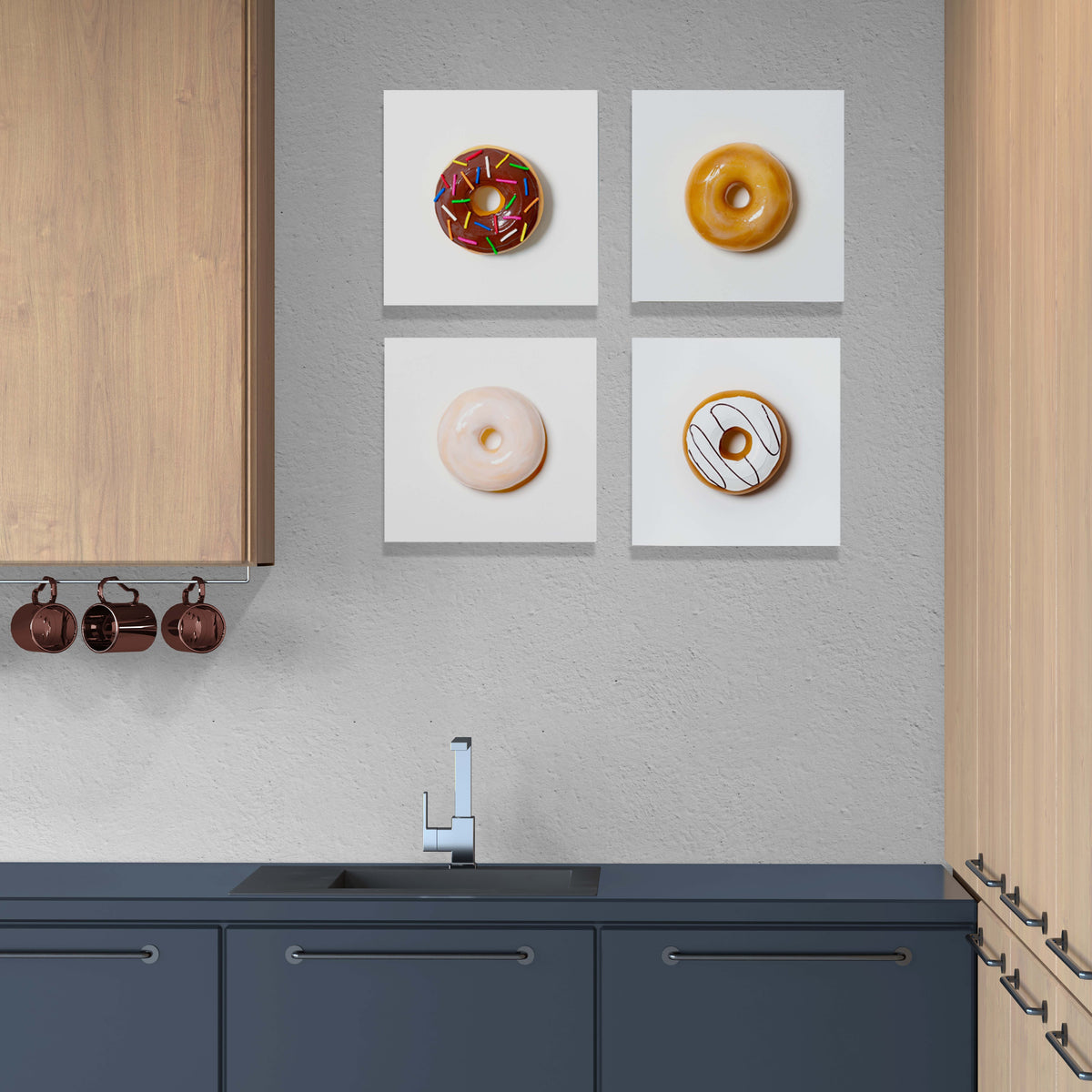 Donut Quad 1, SET OF 4, 10"x10" EACH