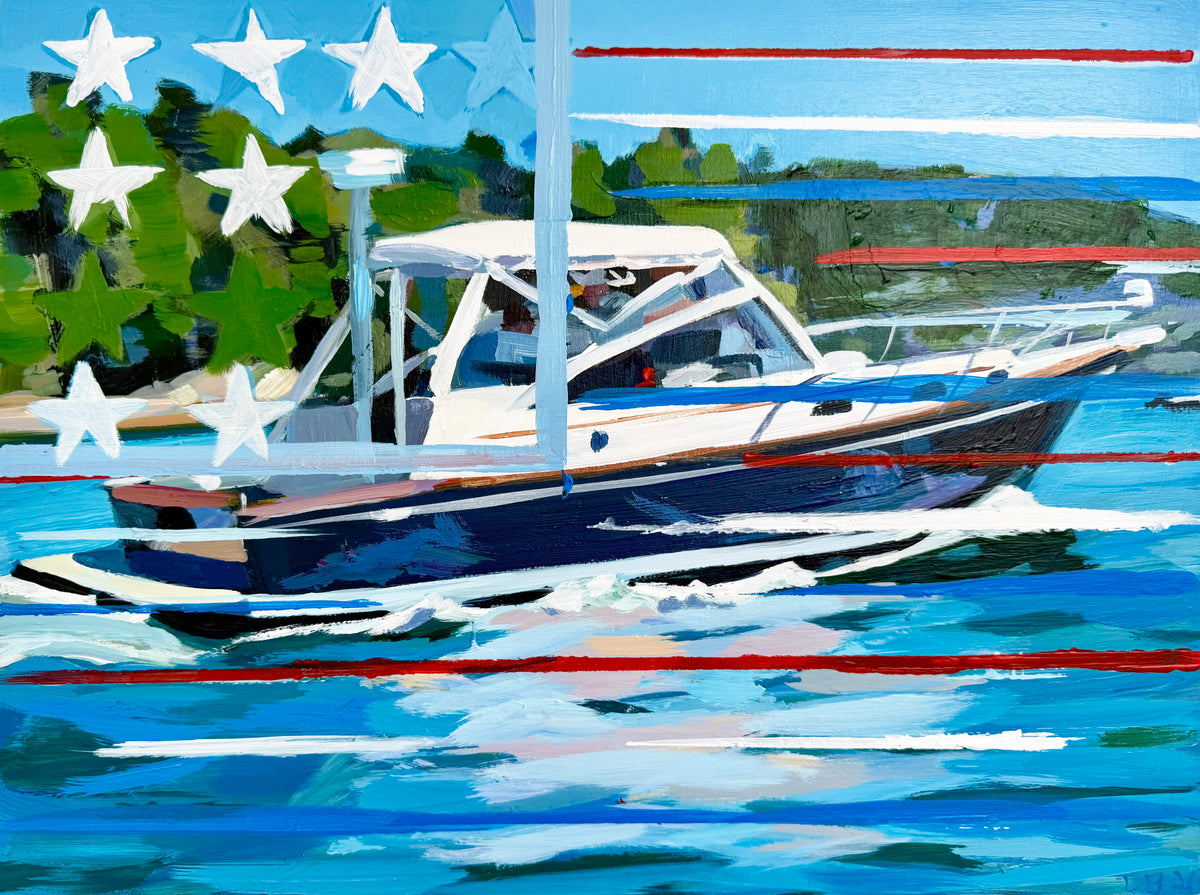 Flag over Motorboat