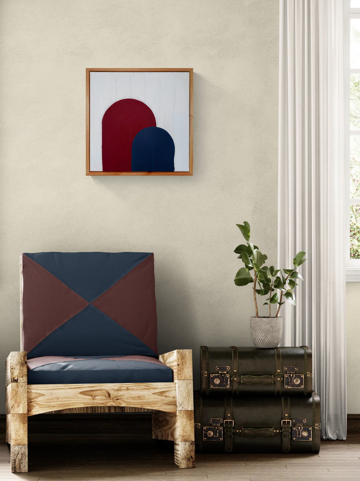 Big Navy Blue and Burgundy Arches