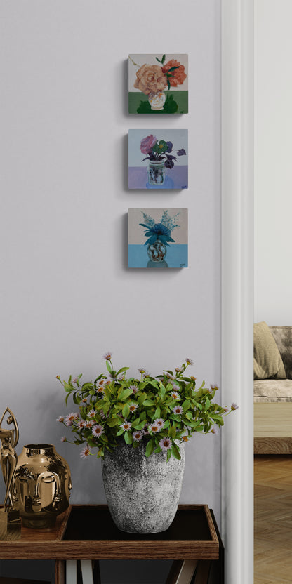 Petite Floral Triptych 1 (Set of 3, 6"x6" EACH)