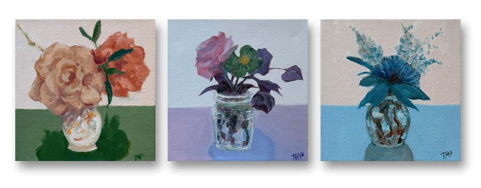 Petite Floral Triptych 1 (Set of 3, 6"x6" EACH)