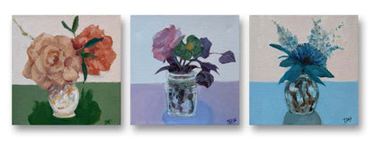 Petite Floral Triptych 1 (Set of 3, 6"x6" EACH)