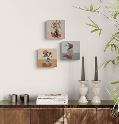 Petite Floral Triptych 2 (Set of 3, 6"x6" EACH)