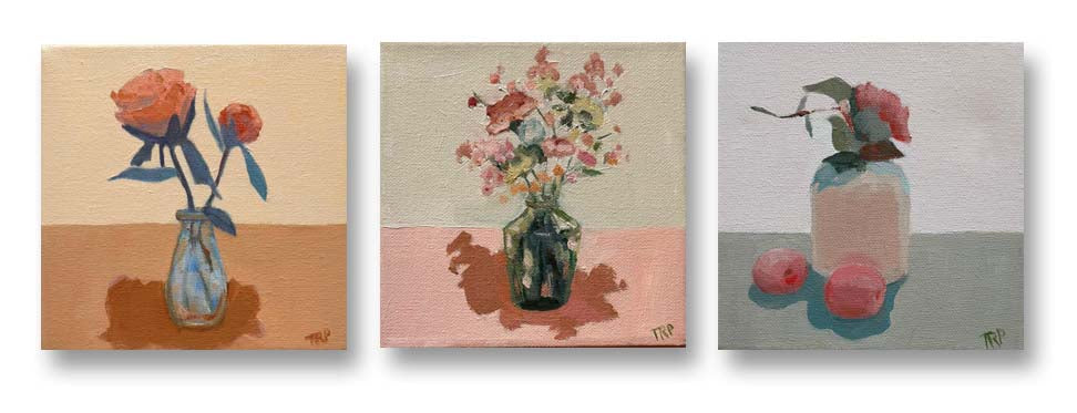 Petite Floral Triptych 2 (Set of 3, 6"x6" EACH)