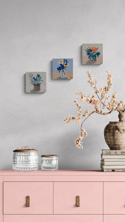 Petite Floral Triptych 3 (Set of 3, 6"x6" EACH)