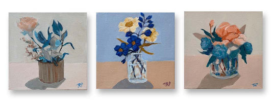 Petite Floral Triptych 3 (Set of 3, 6"x6" EACH)