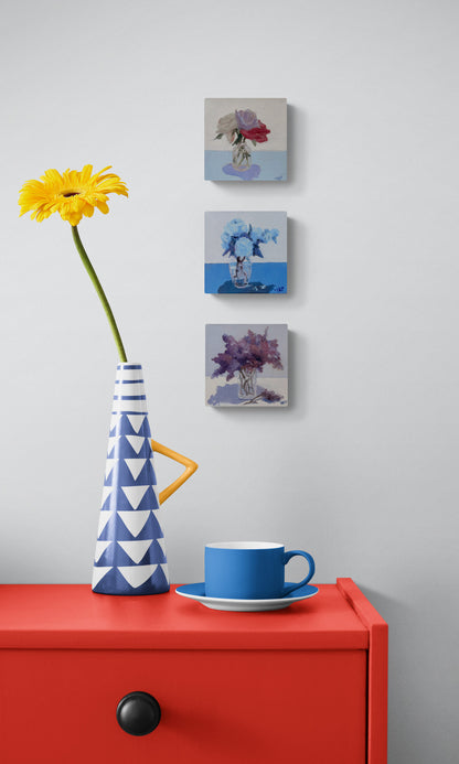 Petite Floral Triptych 4 (Set of 3, 6"x6" EACH)