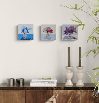 Petite Floral Triptych 4 (Set of 3, 6"x6" EACH)