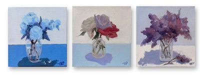 Petite Floral Triptych 4 (Set of 3, 6"x6" EACH)