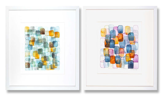 Set of 2, 17"x15" EACH: Carnelian Bay Study Lake Tahoe and Namotu Island Fiji Fall