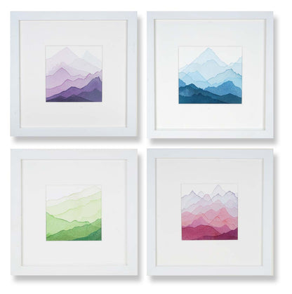 Set of 4, 11"x11" EACH: Mt. Williamson Eastern Sierra Study, High Sierra Study, Tahoe Crest Study, Qomolangma Study