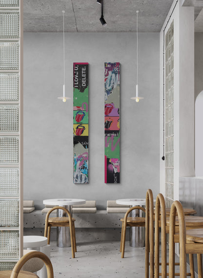 Stones Totems, Set of 2, 72"x9" EACH