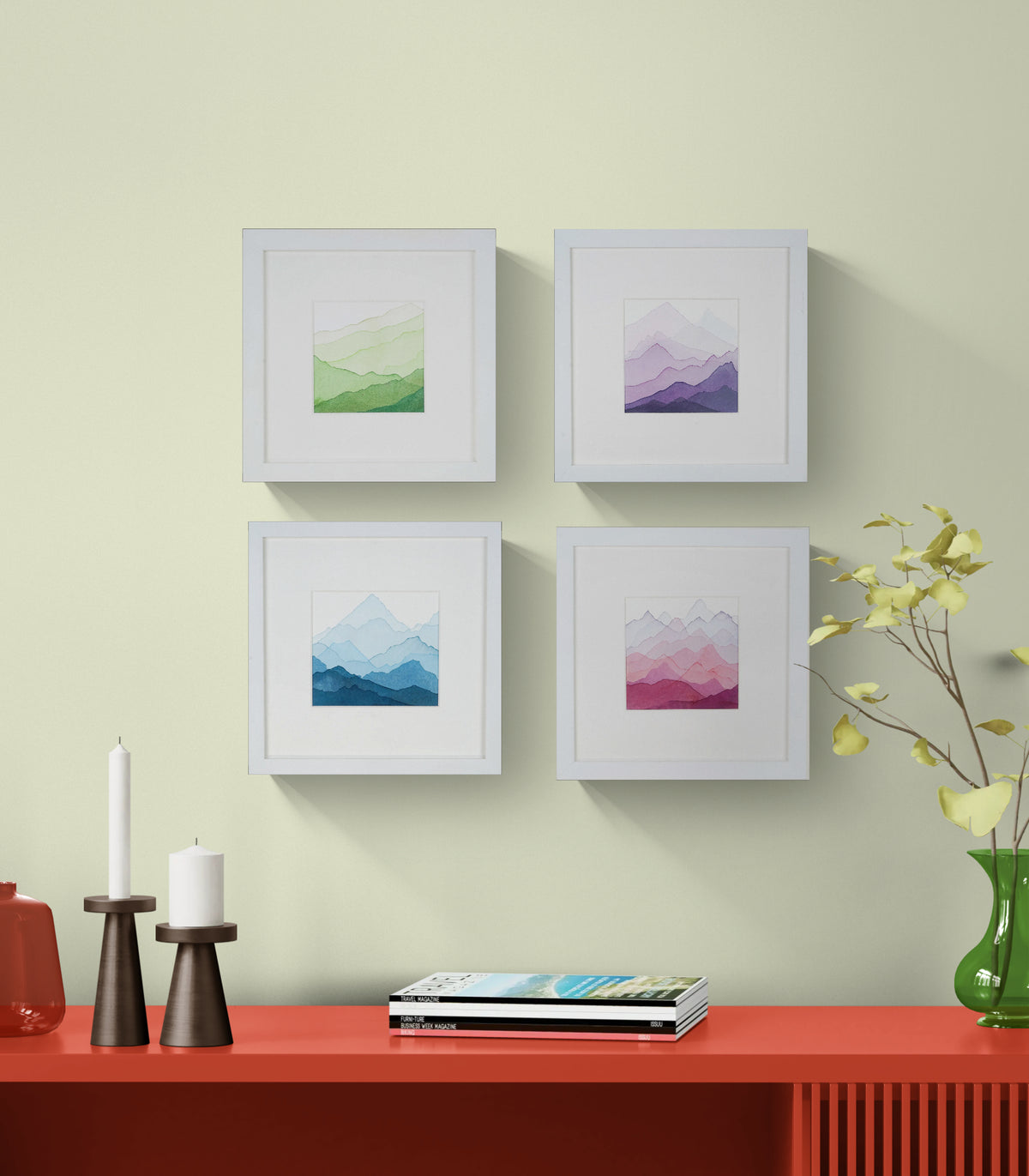 Set of 4, 11"x11" EACH: Mt. Williamson Eastern Sierra Study, High Sierra Study, Tahoe Crest Study, Qomolangma Study