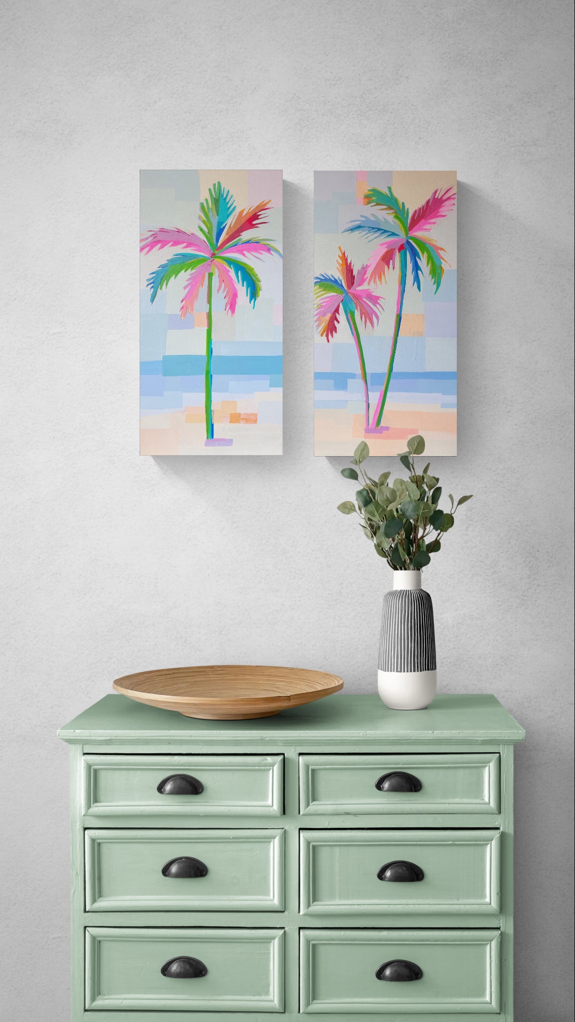 SET OF 2, 24"x12" EACH: Sunset Vibes and Midnight Bloom