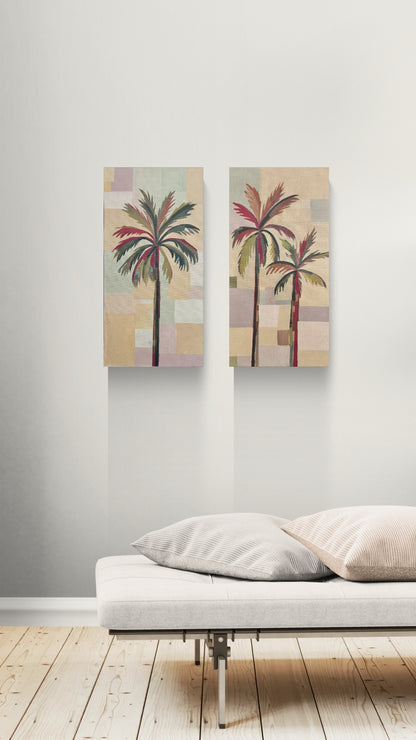 SET OF 2, 24"x12" EACH: Palm I and II