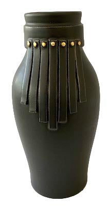 Black/Gold Fringed Collar Vase