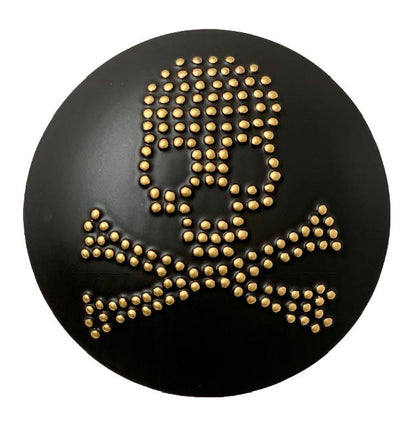 Black & Gold Skull & Crossbones Wall Tile, Black
