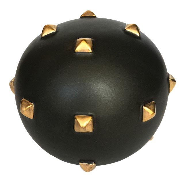 Black/Gold Pyramid Studded Sphere