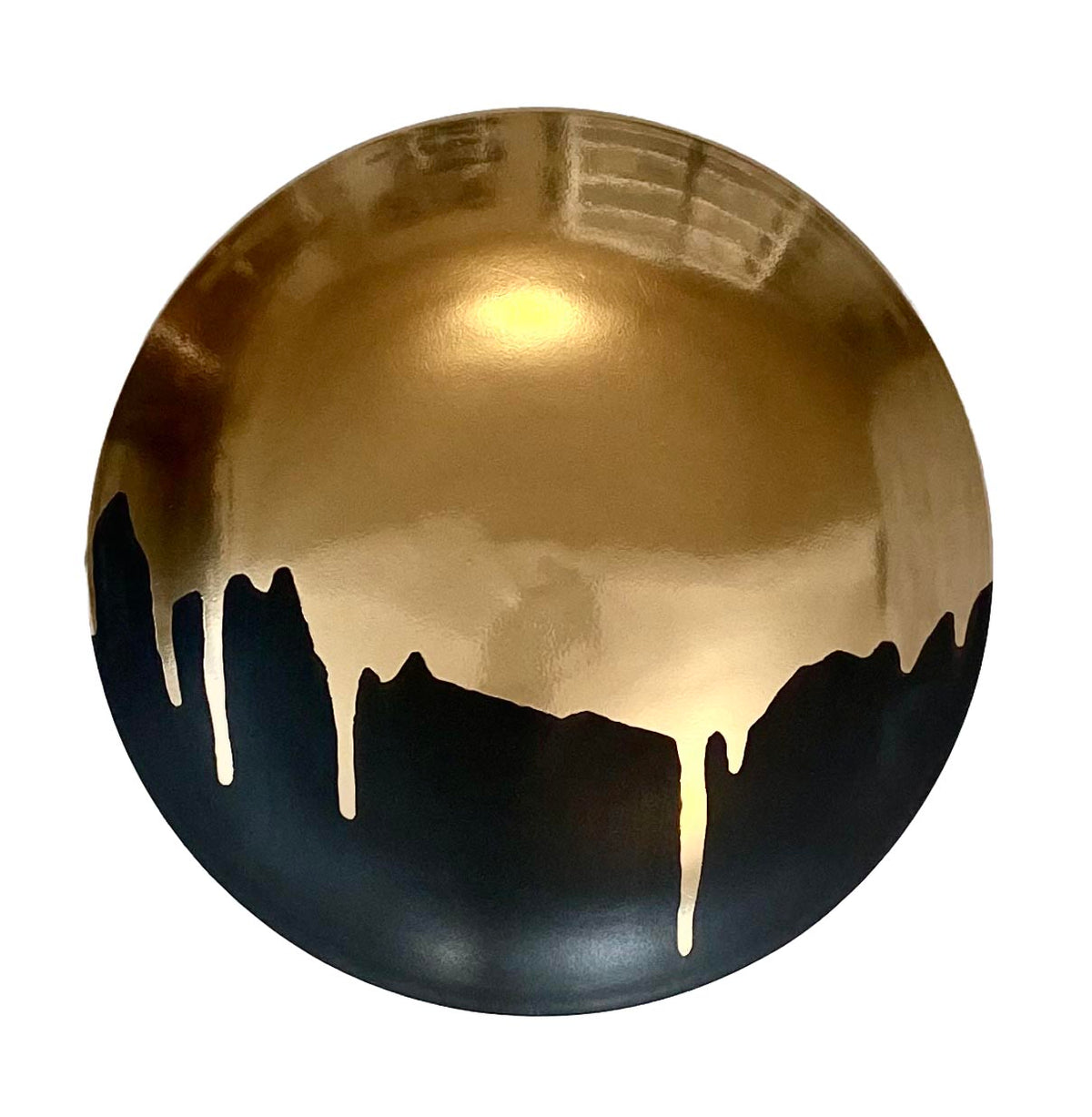 Black Wall Tile with Gold Drip
