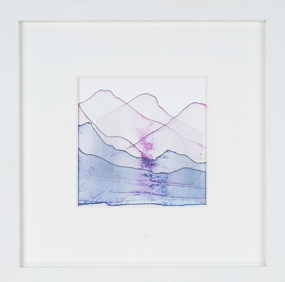 Set of 4, 9"x9" EACH: Moraine Lake Banff National Park, Magenta Wave Study, Alabama Hills California, Palisades Study
