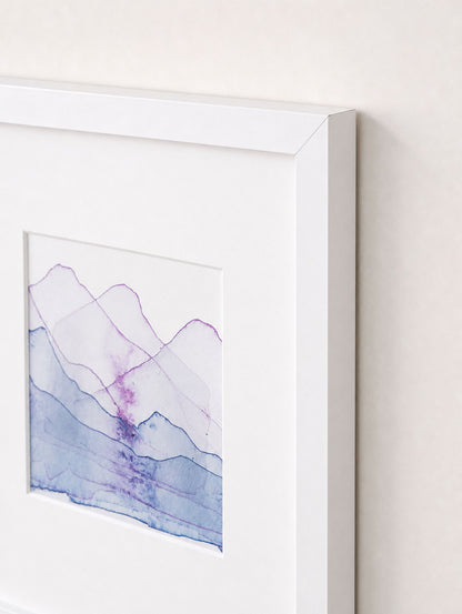 Set of 4, 9"x9" EACH: Moraine Lake Banff National Park, Magenta Wave Study, Alabama Hills California, Palisades Study