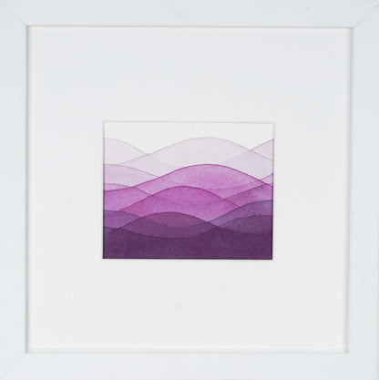 Set of 4, 9"x9" EACH: Moraine Lake Banff National Park, Magenta Wave Study, Alabama Hills California, Palisades Study