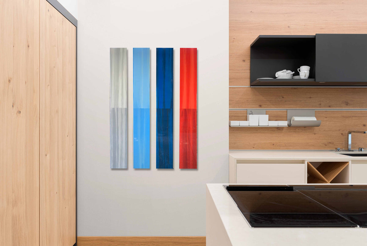 Set of 2 48"x6" 2-color pillars (Lt blue & white)