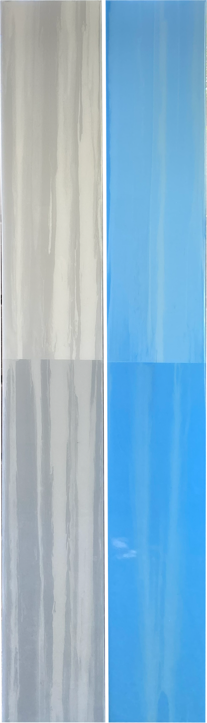 Set of 2 48"x6" 2-color pillars (Lt blue & white)