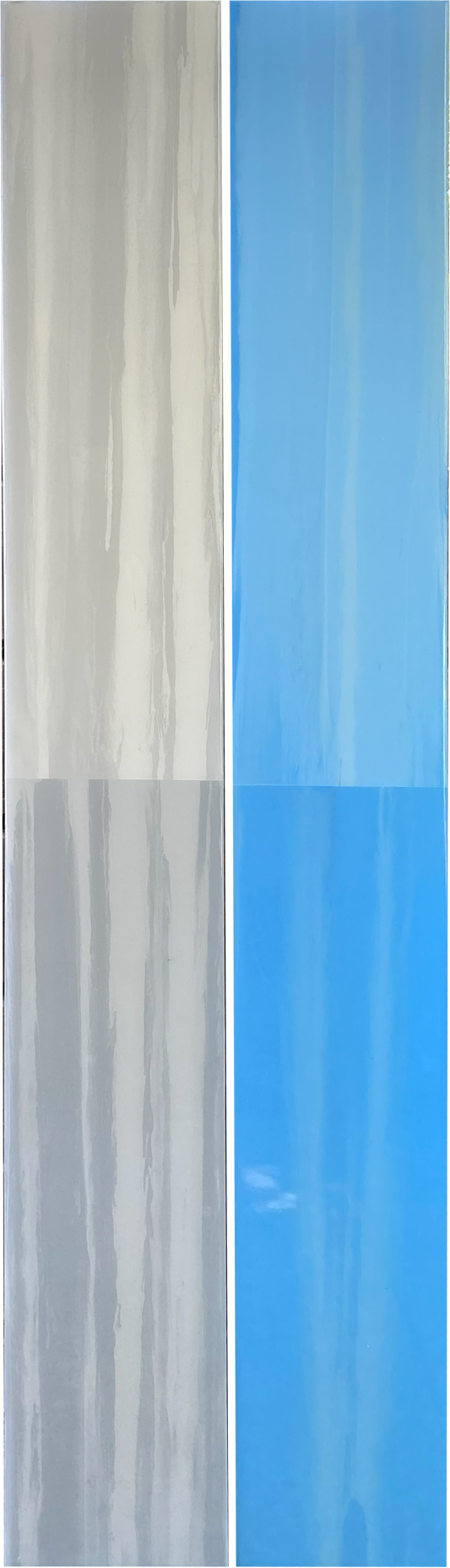 Set of 2 48"x6" 2-color pillars (Lt blue & white)
