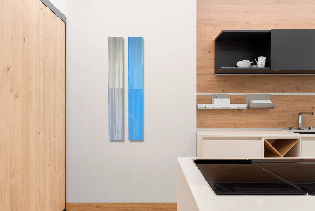 Set of 2 48"x6" 2-color pillars (Lt blue & white)