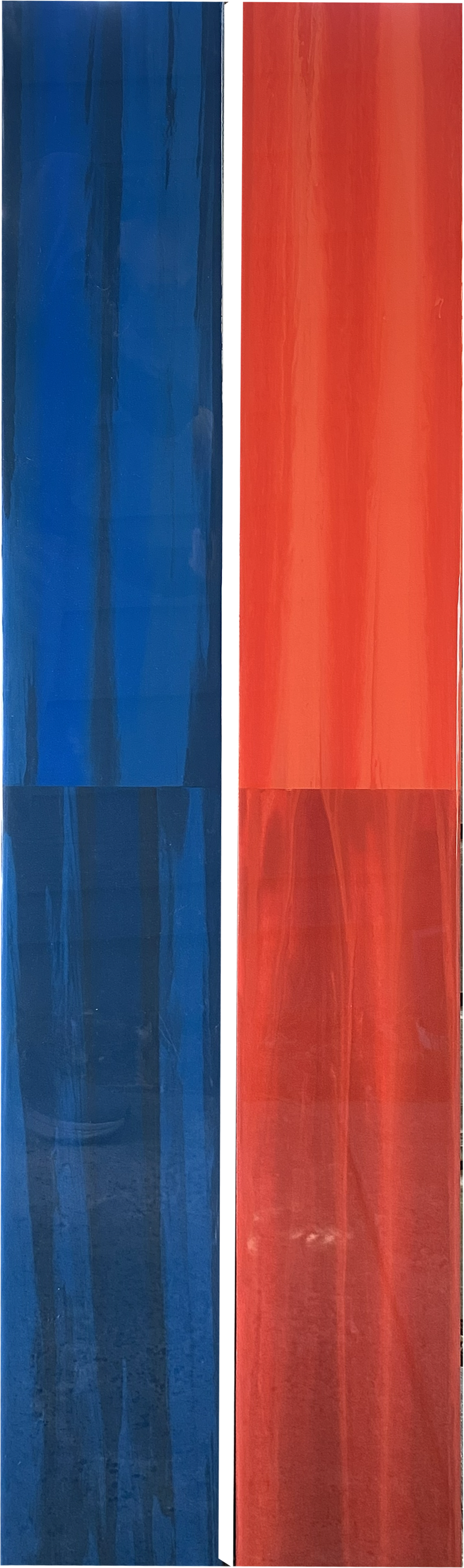 Set of 2 48"x6" 2-color pillars (Dk blue and red)