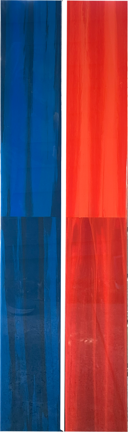 Set of 2 48"x6" 2-color pillars (Dk blue and red)