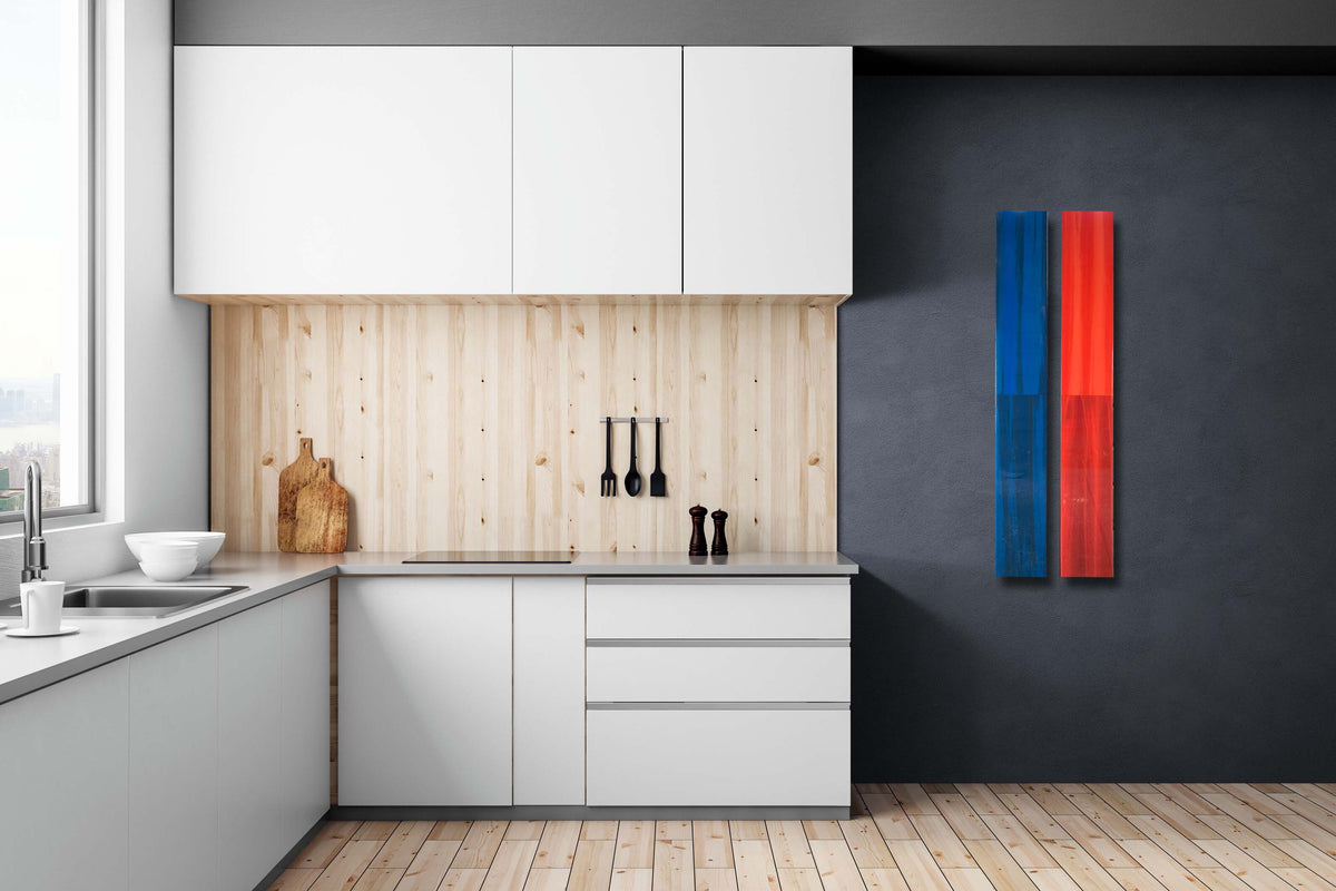 Set of 2 48"x6" 2-color pillars (Dk blue and red)