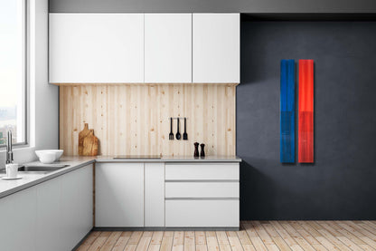 Set of 2 48"x6" 2-color pillars (Dk blue and red)