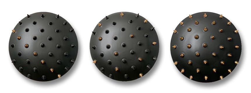 Set of 3 Black Spiked 12" Wall Tiles (12"x12" each)