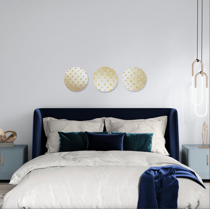 Set of 3 White Spiked 12" Wall Tiles (12"x12" each)