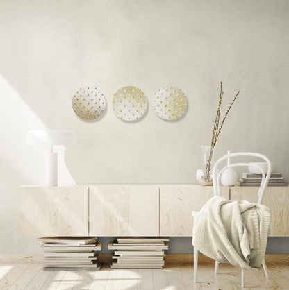 Set of 3 White Spiked 12" Wall Tiles (12"x12" each)