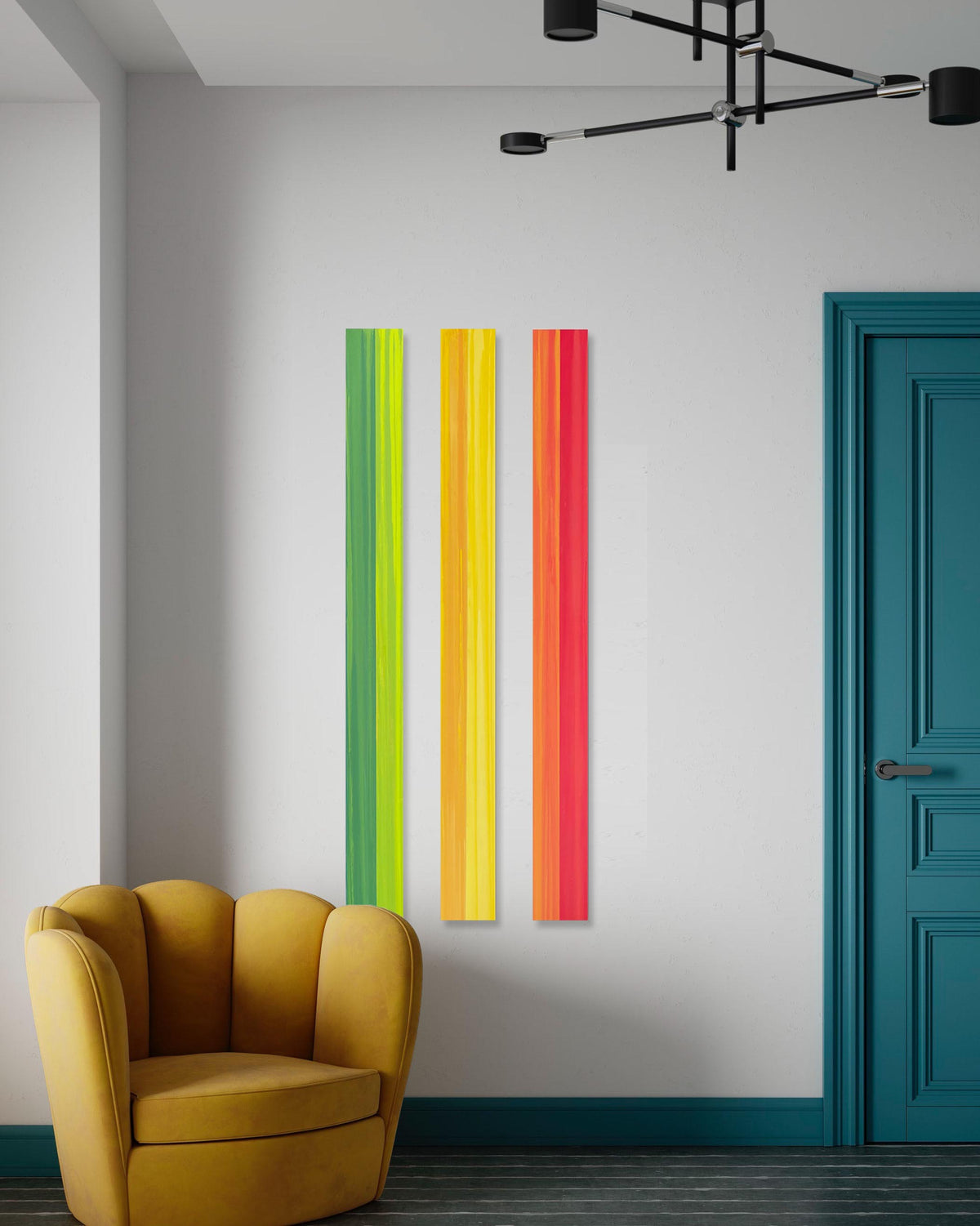 Set of 3 60"x6" 2-color pillars