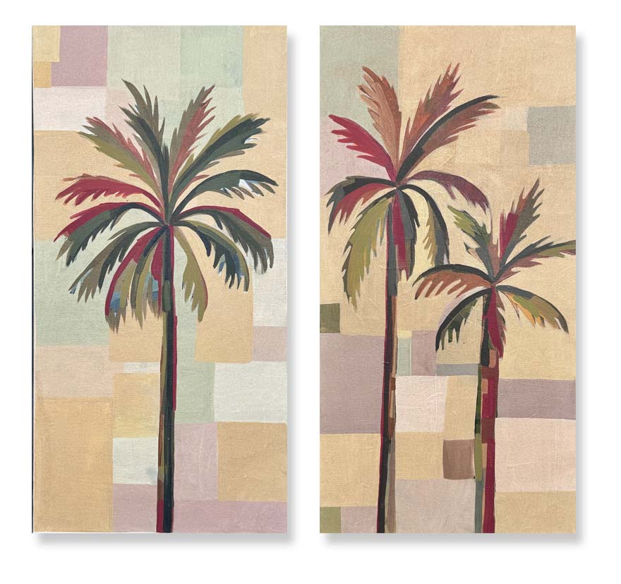 SET OF 2, 24"x12" EACH: Palm I and II