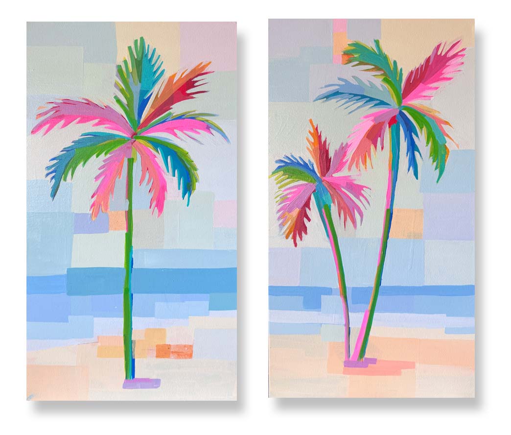 SET OF 2, 24"x12" EACH: Sunset Vibes and Midnight Bloom