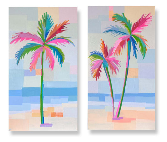 SET OF 2, 24"x12" EACH: Sunset Vibes and Midnight Bloom